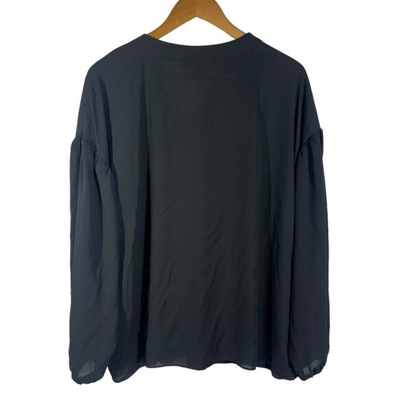 NEW Eloquii Sheer Lace Up Long Sleeve Top Size 16 - Picture 2 of 11